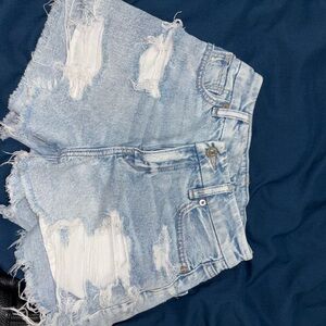 American Eagle Outfitters Ripped Light Blue Jean Shorts